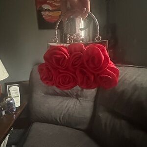 Elegant Red Rose Clutch